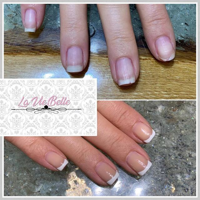 French Nails vorher/nachher bei La vie Belle in Klagenfurt
